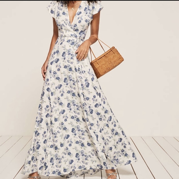 Reformation Sparrow Dress Wrap Hacienda - Picture 2 of 5